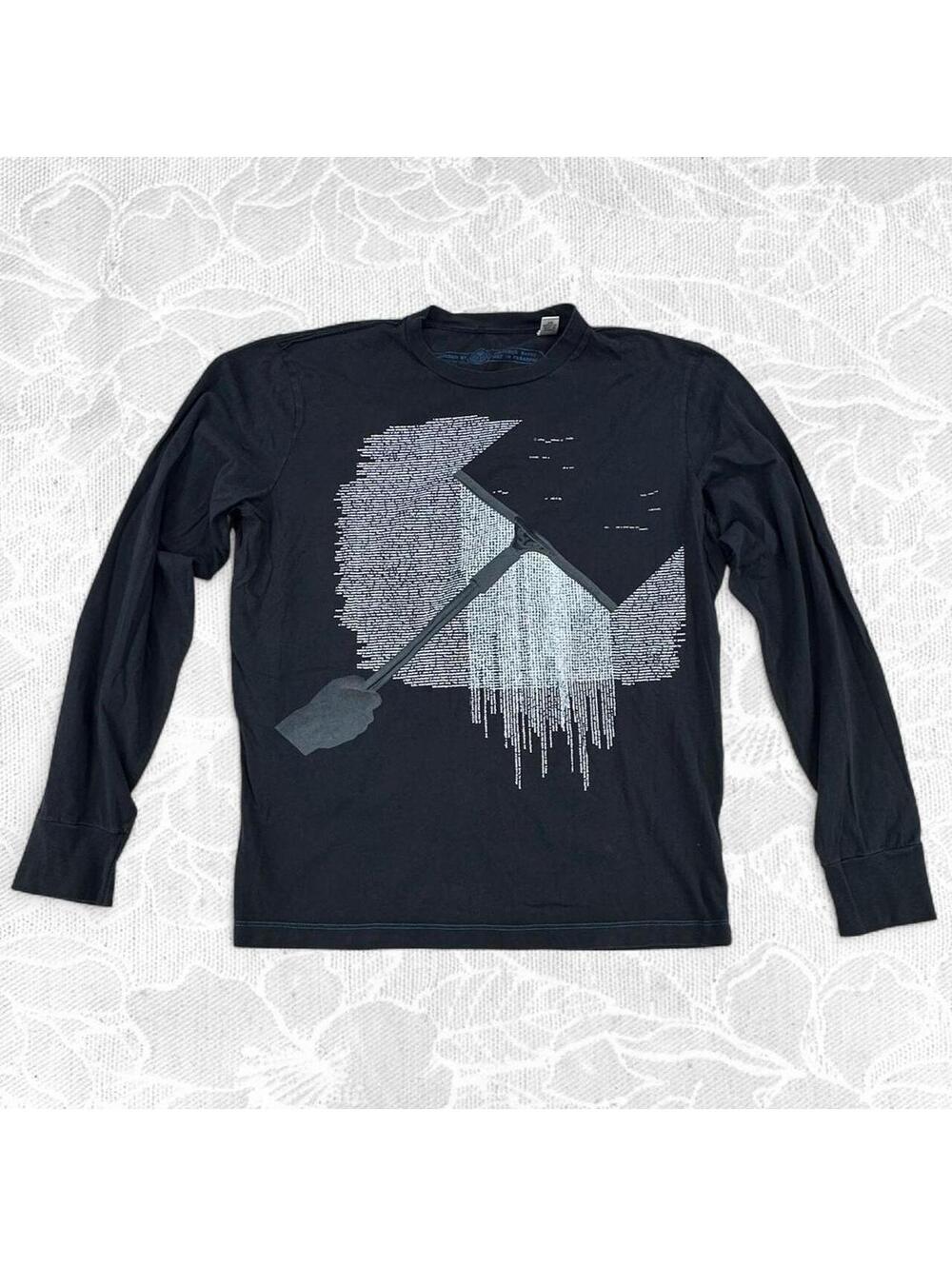 Diesel Midnight Black Squeegee/Text Graphic Long Sleeve - Large
